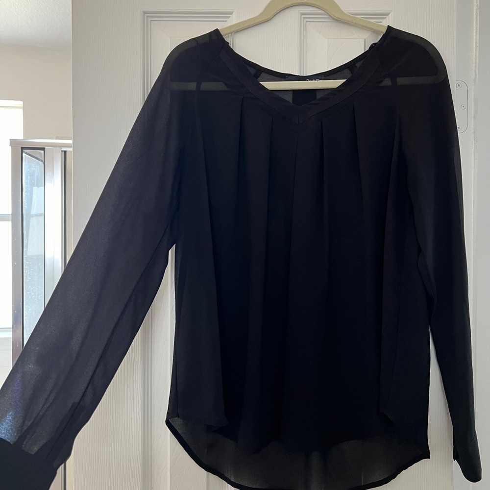 Black sheer long sleeve blouse